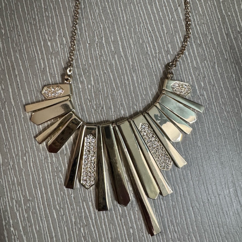 NWT- White House Black Market Gold Statement Necklace